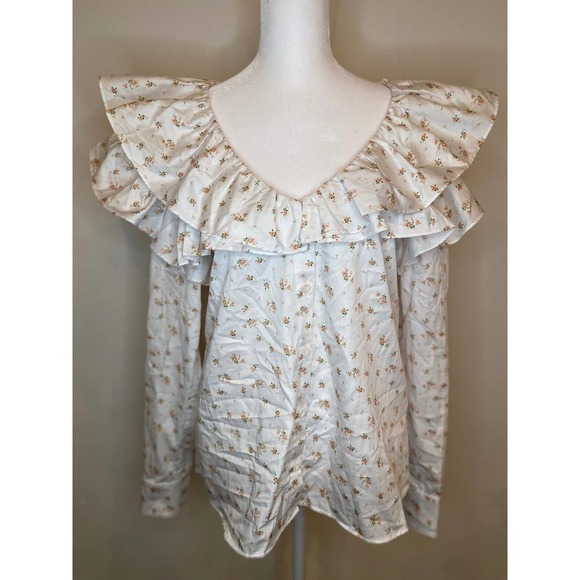 Bailey Ruffle Top White Floral - Picture 3 of 9